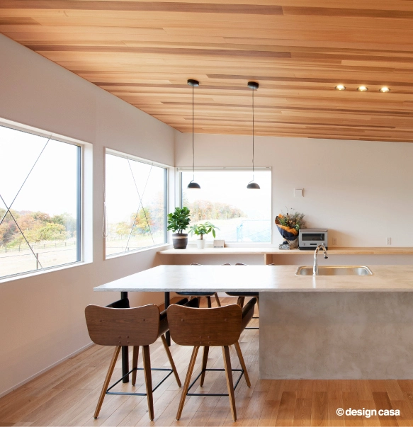 Lianの建築家デザイン住宅のダイニングキッチン