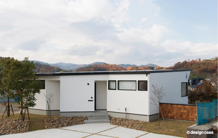 Lianの建築家デザイン住宅の平屋外観